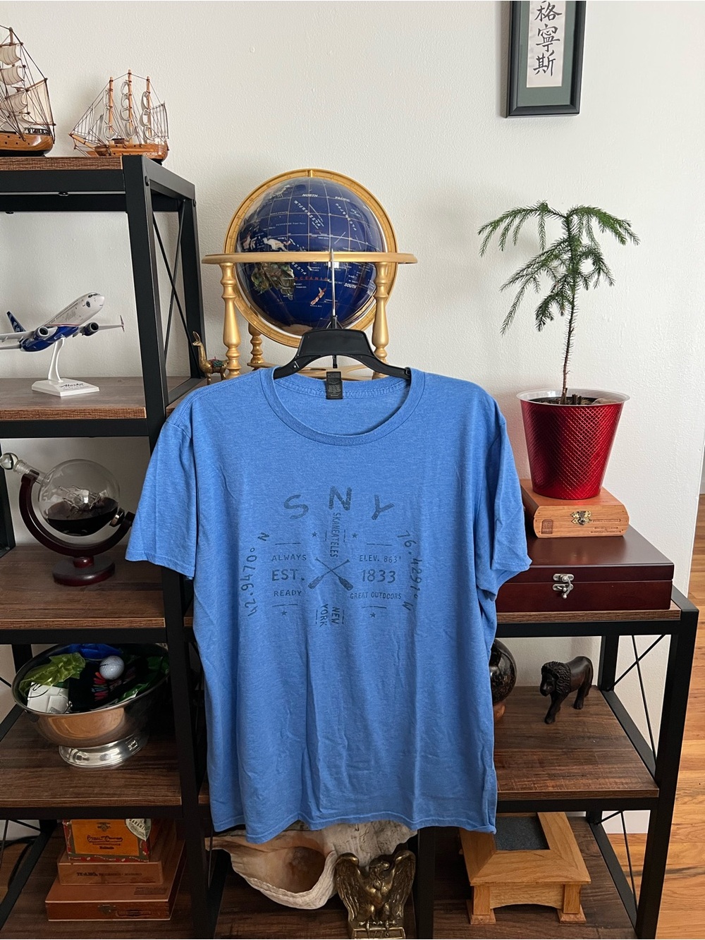 Skaneateles Anvil Blue Short-Sleeve Graphic Men’s T-Shirt